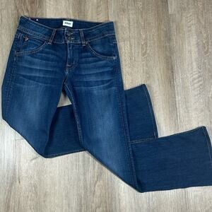 Hudson Flare Jeans 27 Low-Rise‎ Y2K Flap Pocket Stretch Dark Wash